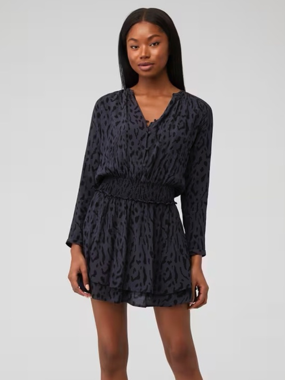 Rails Black Leopard Print Dress